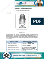 Learning Activity 2 / Actividad de Aprendizaje 2 Evidence: Memorable Moments / Evidencia: Momentos