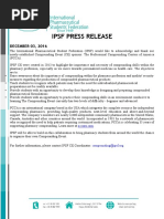 IPSF Press Release - PCCA
