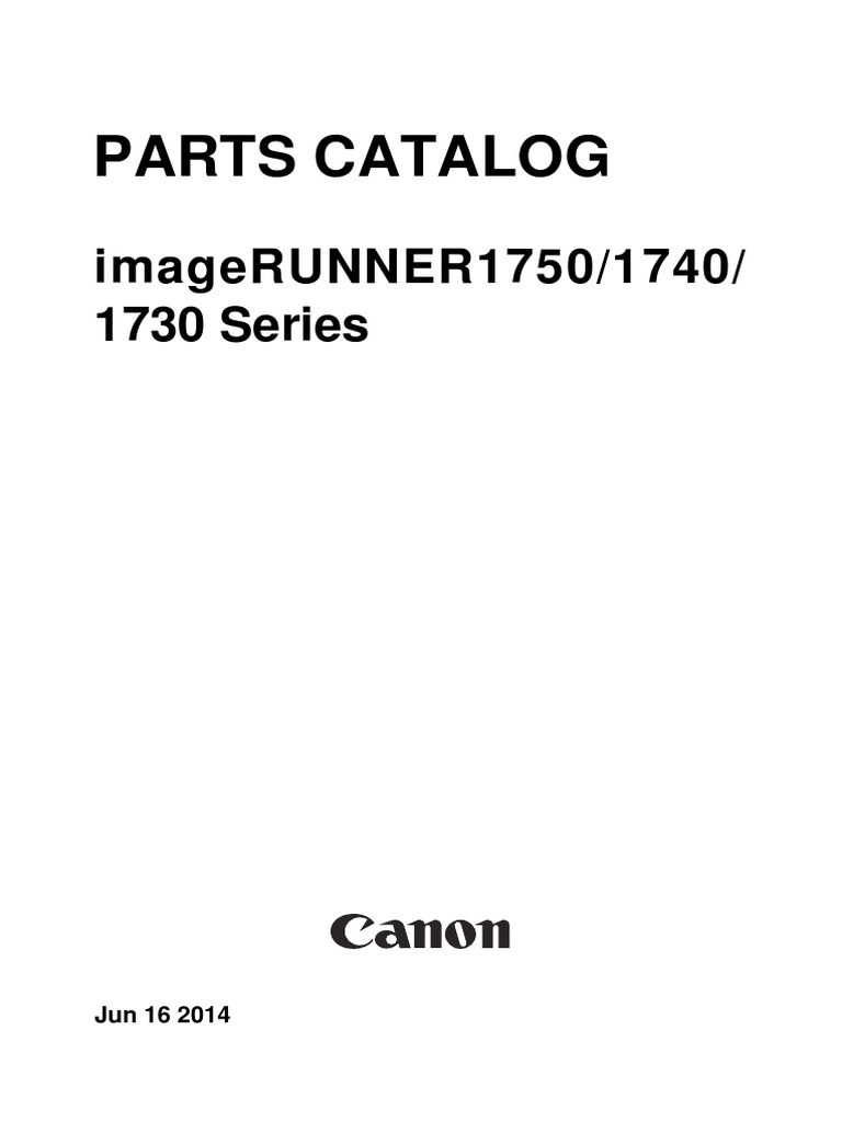 Parts Catalog: Imagerunner1750/1740/ 1730 Series | PDF | Electrical ...