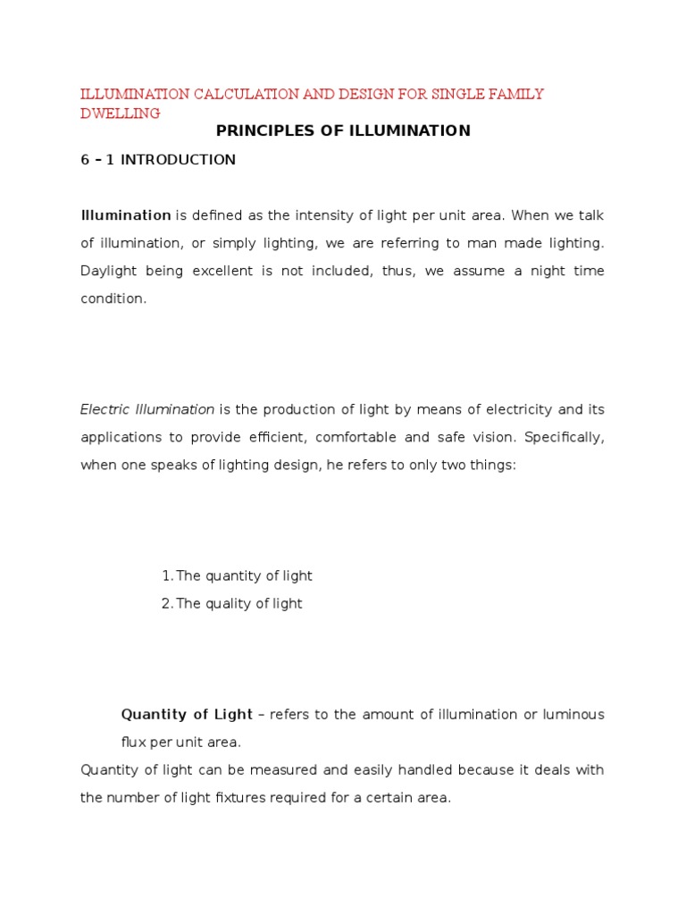 Space Height Ratio in Illumination Design | PDF | Lighting ...