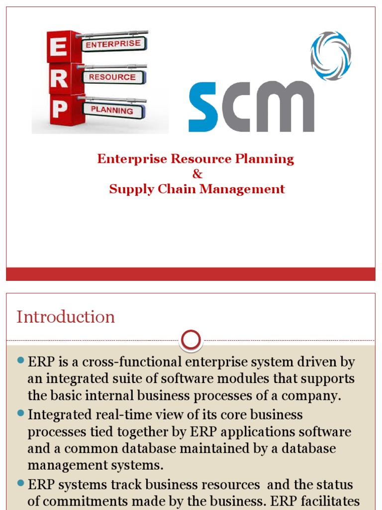 Enterprise Resource Planning & Supply Chain Management | PDF ...