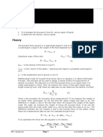 Buoyancy Force - Archimede' Principle: PHY101 Physics Lab