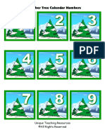 December Tree Calendar Numbers: Unique Teaching Resources ©all Rights Reserved