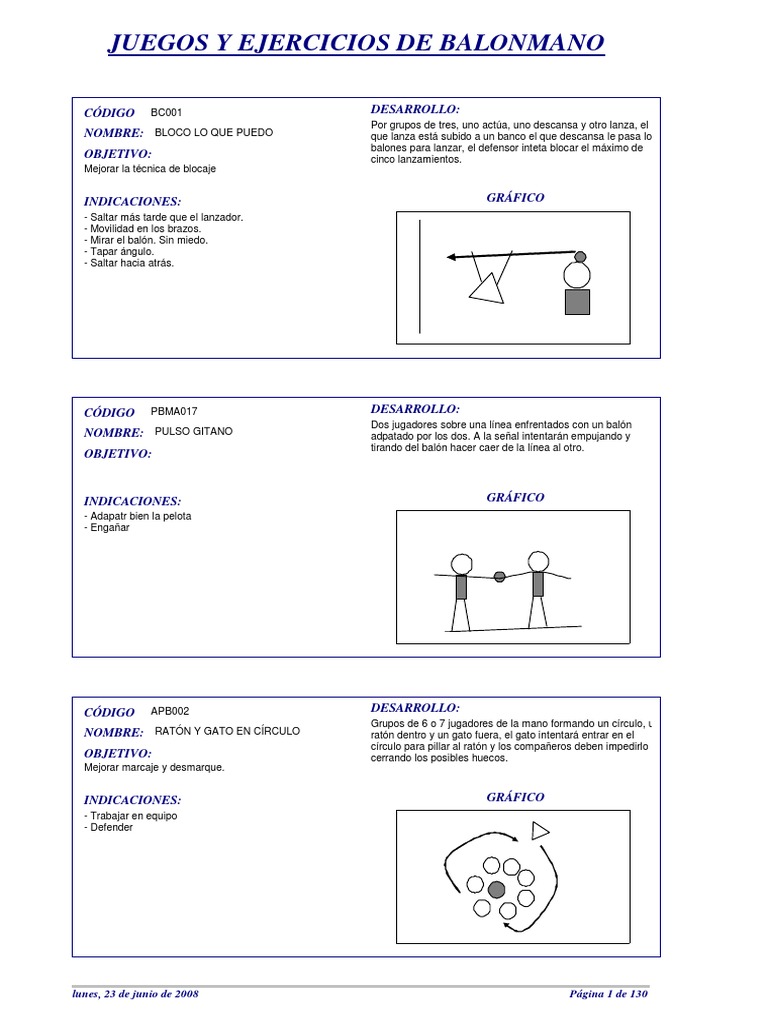 TODOS LOS JUEGOS Y EJERCICIOS DE BALONMANO.pdf Defender (Association Football) Volleyball