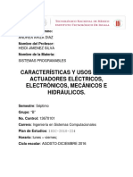 Actuadores - Cuadro Comparativo