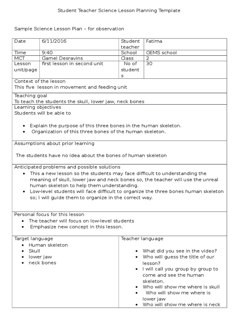 Lesson Plan 1 With Reflection | PDF | Lesson Plan | Teachers