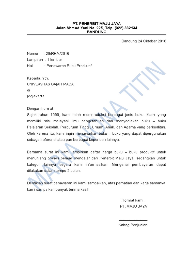 Surat Penawaran Buku  PDF