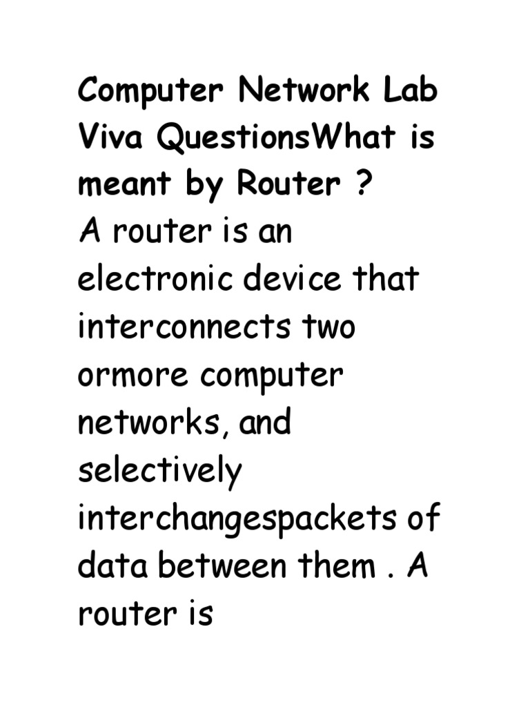 Computer Network Lab Viva Question and Answers PDF Network Switch