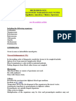 Microbiology: Brief Diagnostic Parasitology Notes FACS: Flagellates, Amoebae, Ciliates, Sporozoa