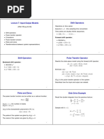 Lecture 7: Input-Output Models Shift Operators