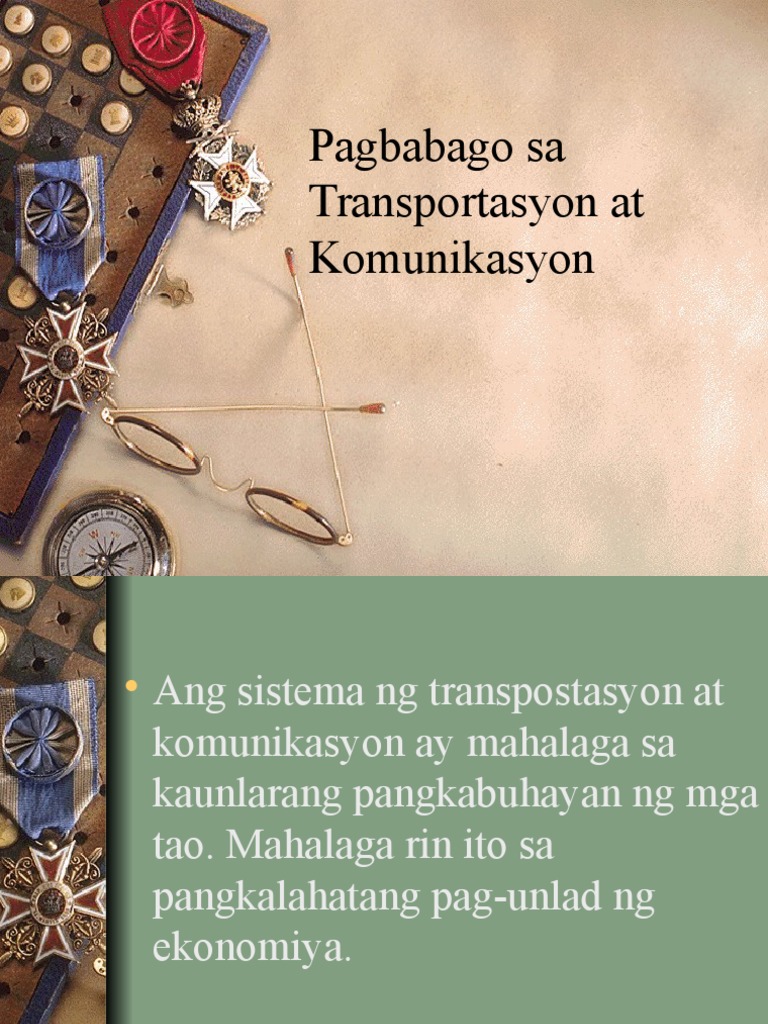 Pagbabago Sa Transportasyon at Komunikasyon | PDF