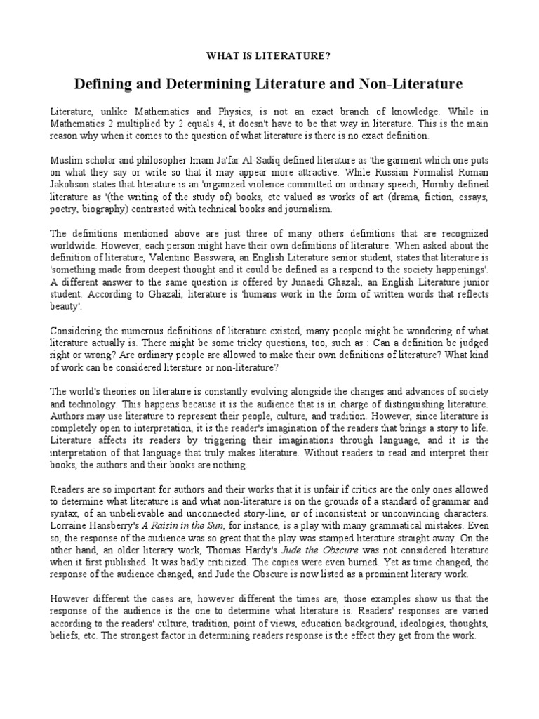 What Is Literature? PDF Definition Oxford University Press