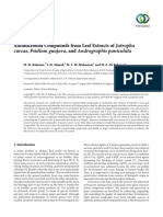 Research Article Jatropha Curcas, Psidium Guajava, and Andrographis Paniculata