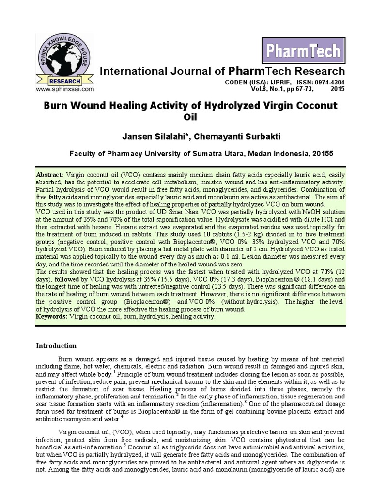 International Journal of Pharmtech Research Burn Wound Healing
