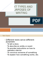 8 Text Types and Purposes of Writing