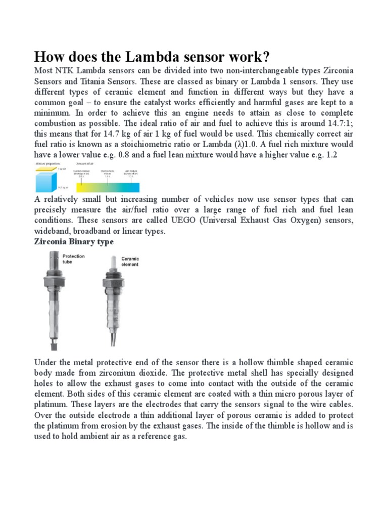 How Does the Lambda Sensor Work Physical Sciences Science