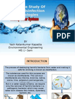 Comparative Study of Different Disinfection Methodologies: BY Yash Ketankumar Kapadia Environmental Engineering ME-1 Sem