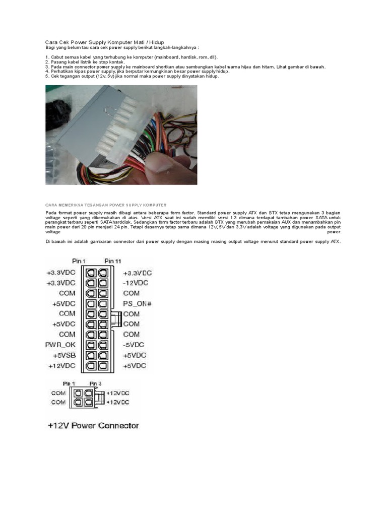 Cara Cek Power Supply Komputer Mati PDF