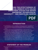 Measuring The Effectiveness of The Official Website With Online Enlistment System For Ramon Magsaysay Technological University - San Marcelino Campus