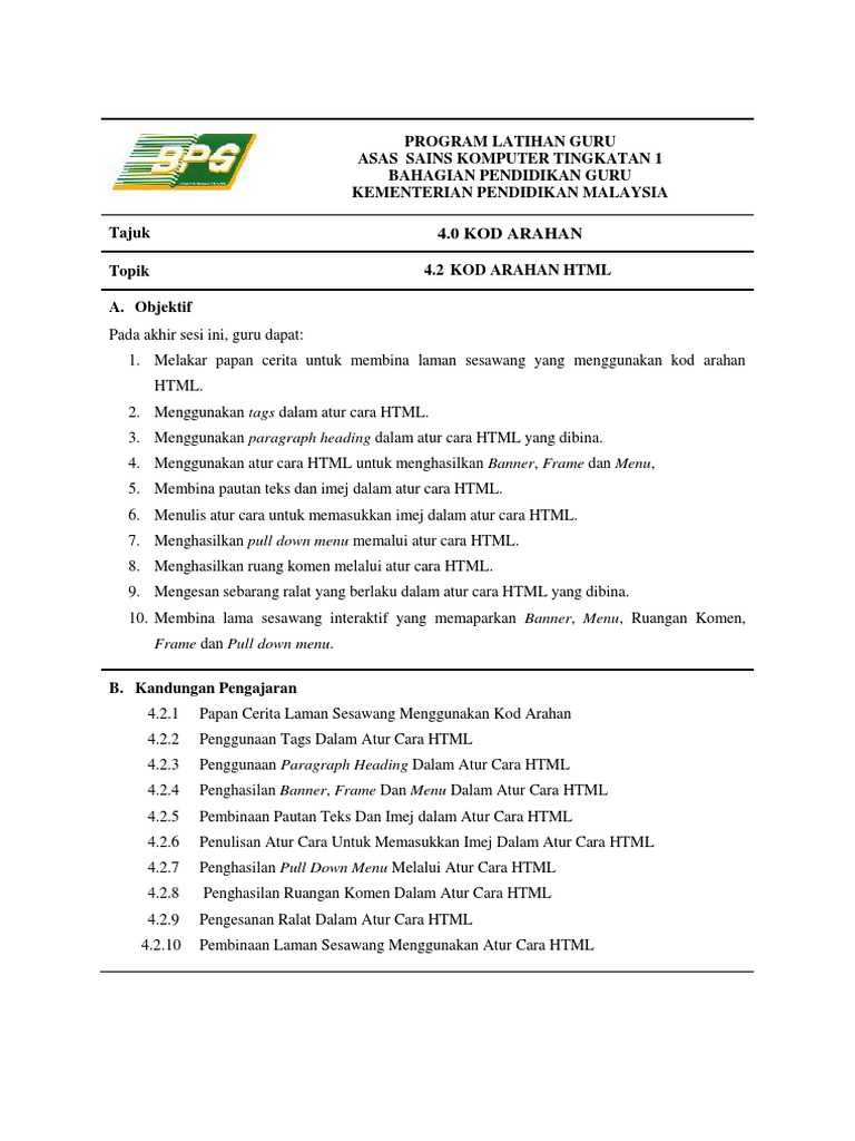 Program Latihan Guru Asas Sains Komputer Tingkatan 1  Program Latihan Guru Asas Sains Komputer Tingkatan 1