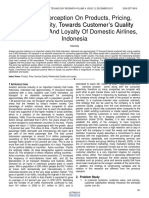 Customer Perception On Products Pricing Service Quality Towards Customers Quality Relationships and Loyalty of Domestic Airlines Indonesia