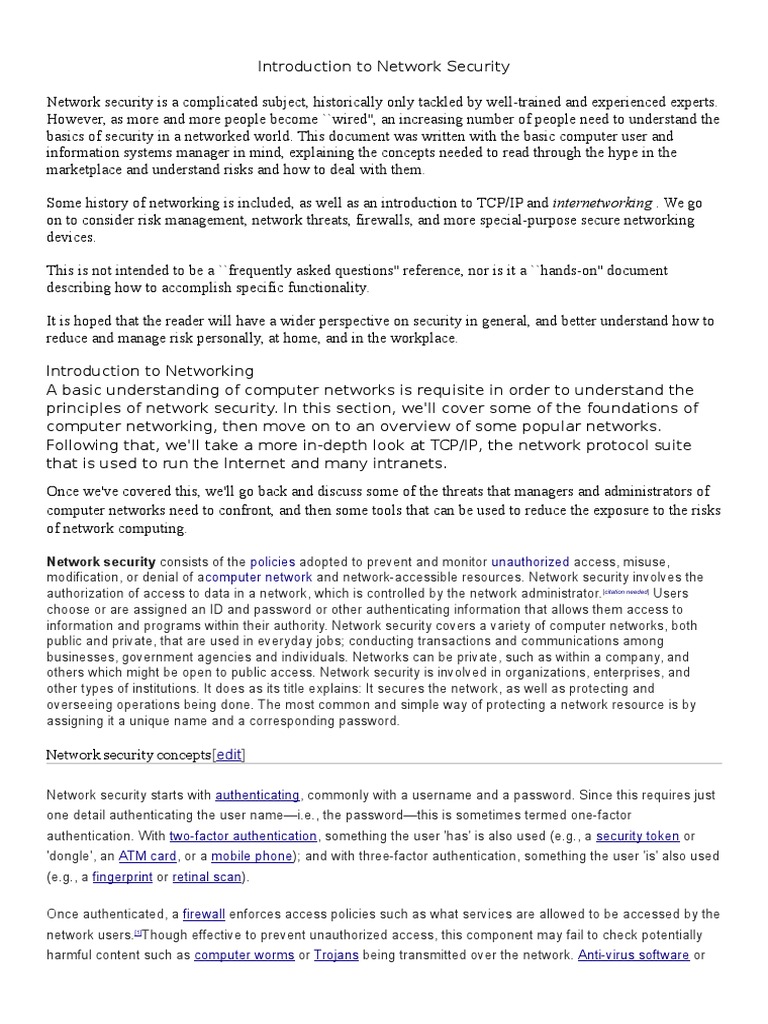 Policies Unauthorized Computer Network: Network Security Consists of ...