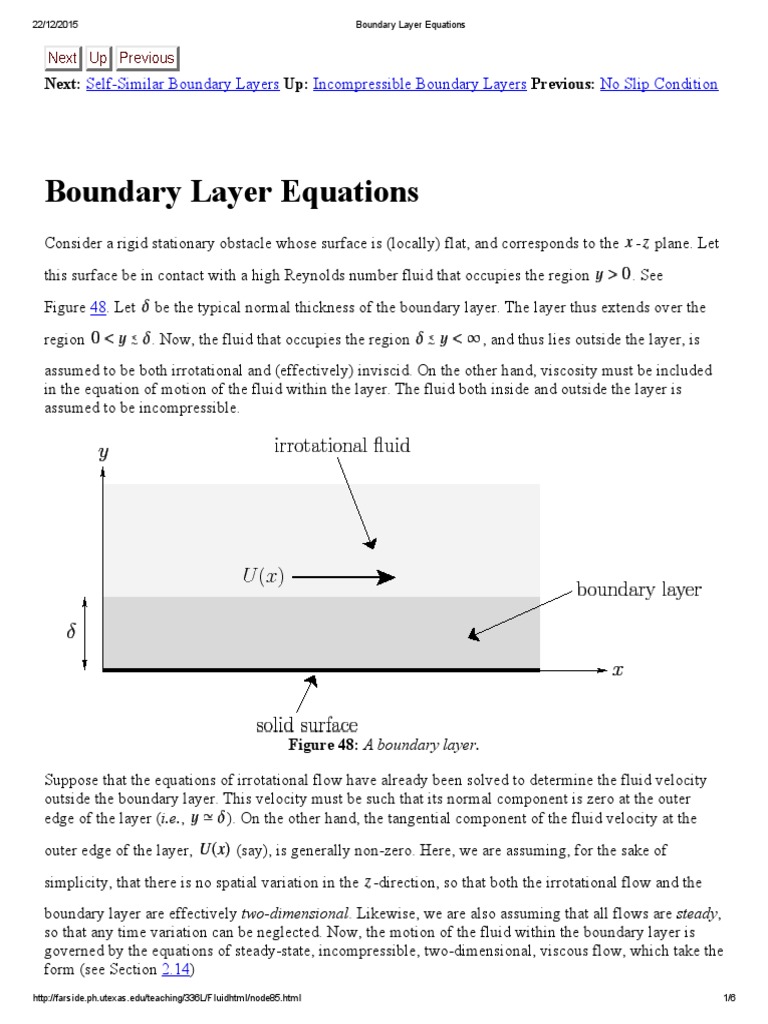 Boundary Layer Equations Overview | PDF | Boundary Layer | Navier ...