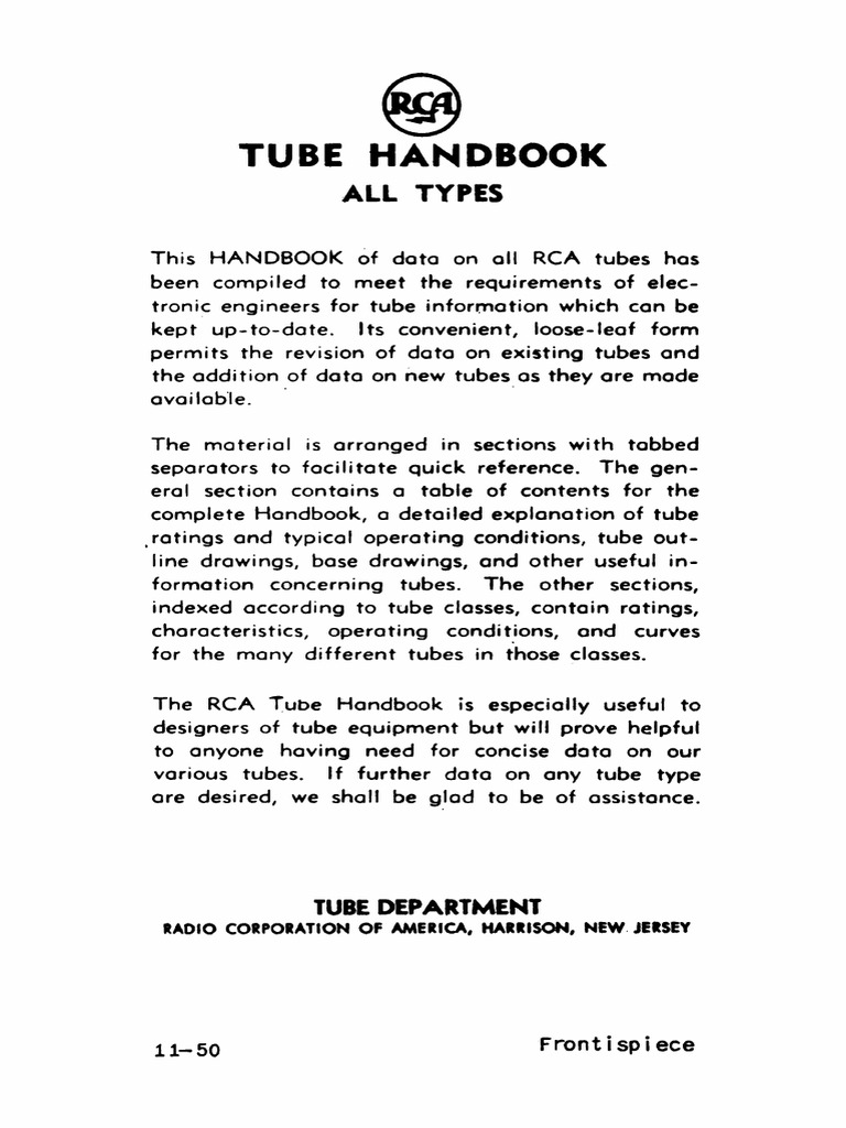RCA Tube Handbook Volumes 1&2 PDF Vacuum Tube Rca