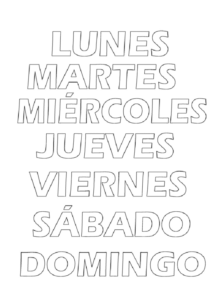 Dias de La Semana para Imprimir | PDF