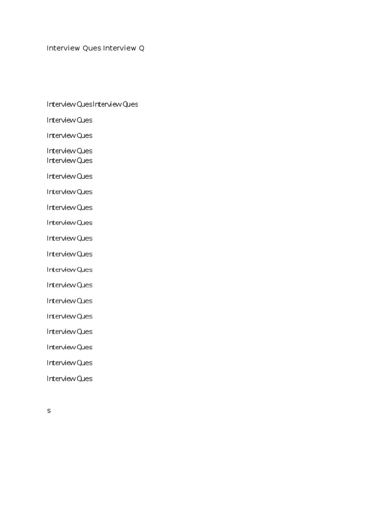 Interview Ques Interview Q | PDF