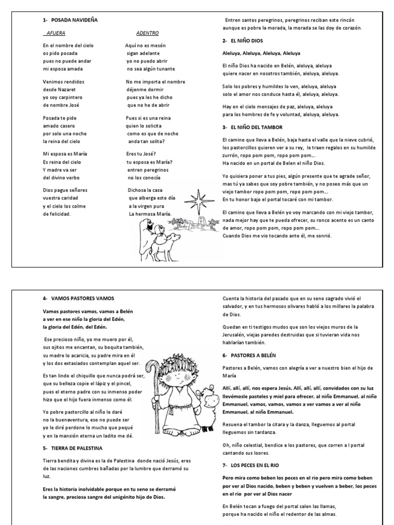 Letras de Villancicos Navideños PDF | PDF | María, madre de Jesús | Navidad