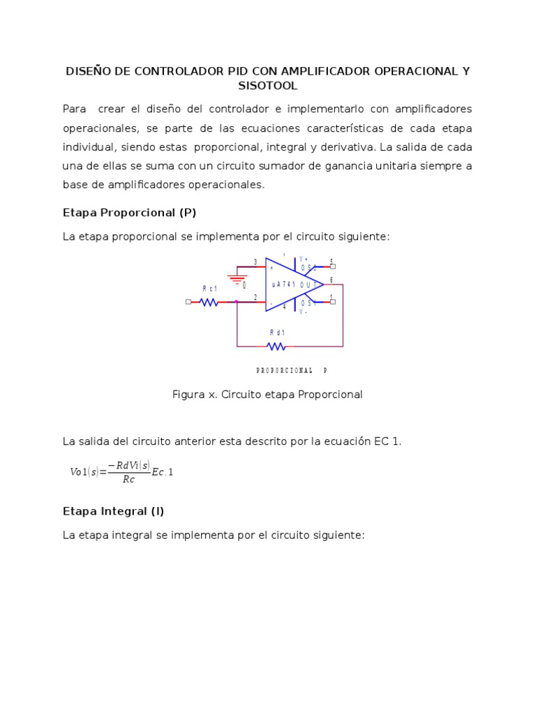 Diseño de Controlador PID con Op-Amps | PDF | Amplificador operacional ...