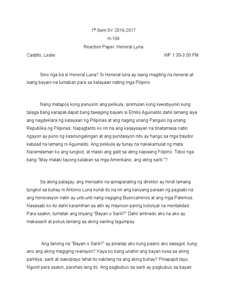 Heneral luna movie review summary tagalog image