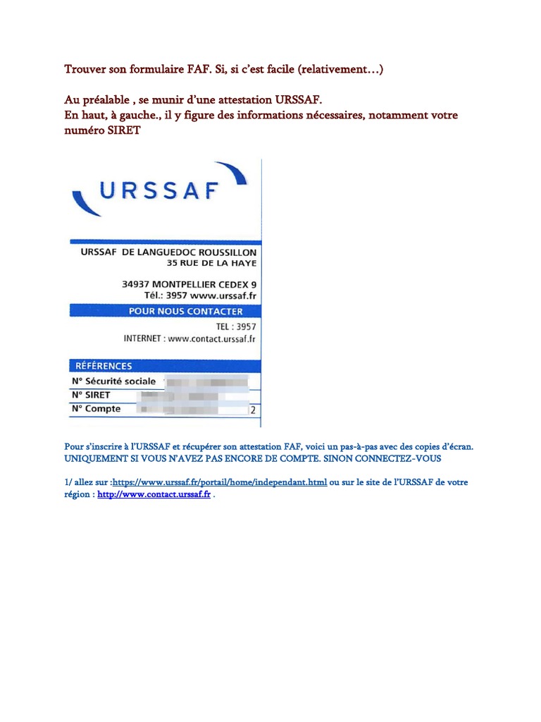Récupérer son formulaire FAF en ligne | PDF