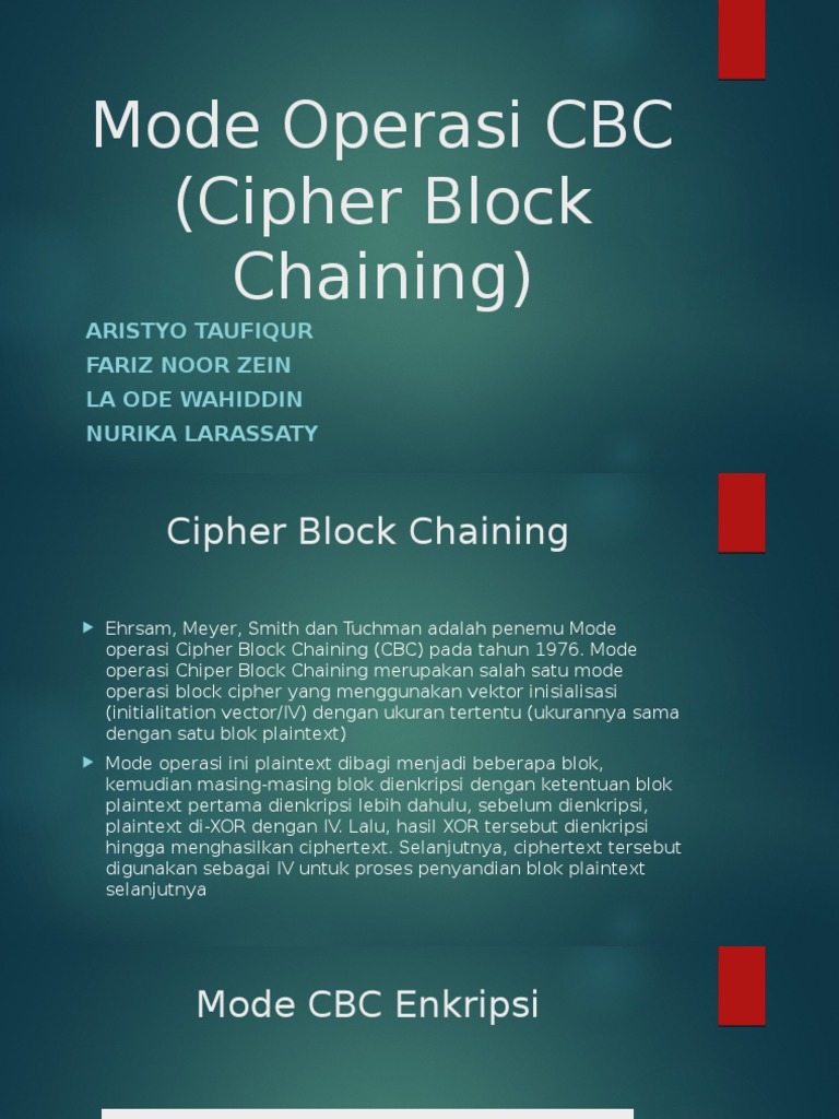 Mode Operasi Cipher Block Chaining (CBC) | PDF | Komputer