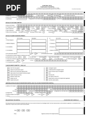 Standard Claim Form Hospital