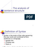 Syntax: The Analysis of Sentence Structure