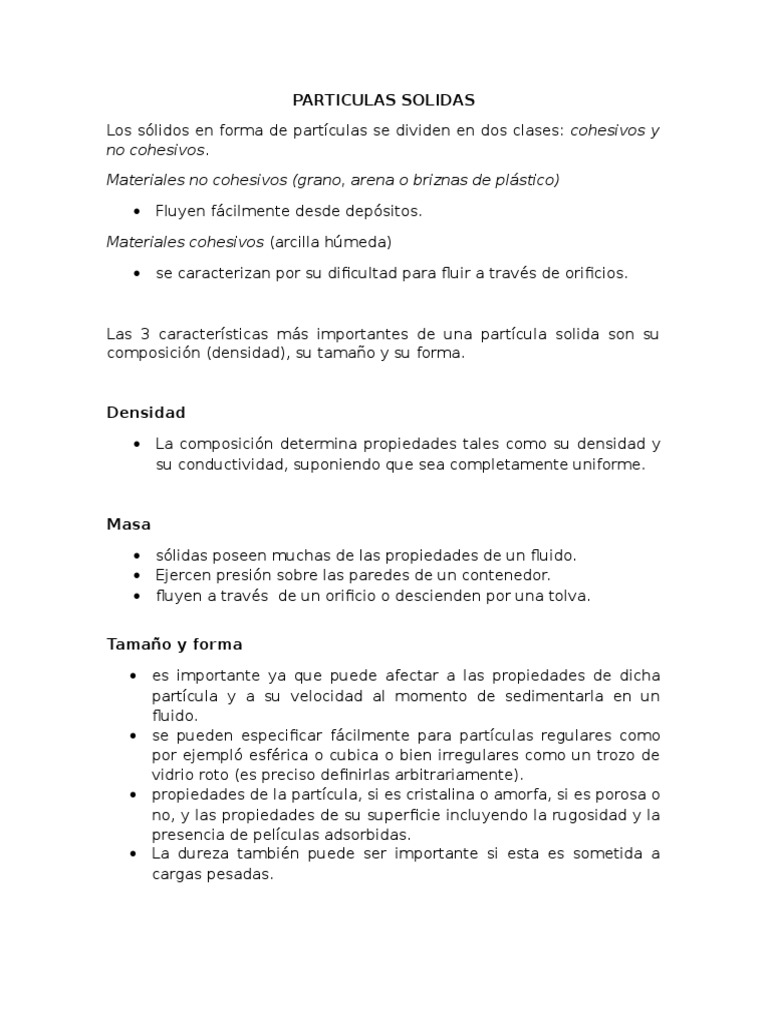 Particulas Solidas | PDF | Densidad | Adsorción
