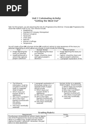 unit 2 culminating activity