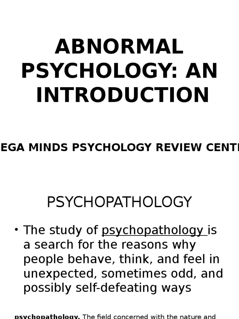Understanding Abnormal Psychology Concepts | PDF | Classical ...