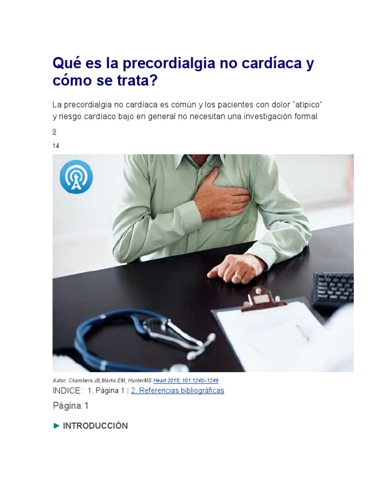 Precordialgia No Cardíaca: Definición y Tratamiento | PDF | Angina de ...