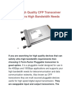 Choose High Quality CFP Transceiver For Your Ultra High Bandwidth Needs