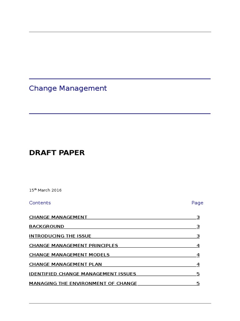 research paper change management