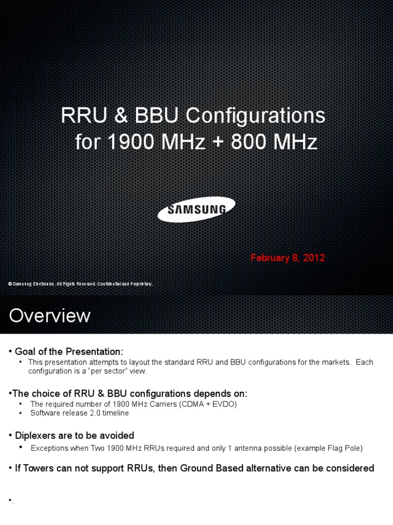 RRU and BBU Configurations 02 08 2012 | PDF | Lte (Telecommunication ...