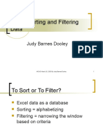 Excel: Sorting and Filtering Data: Judy Barnes Dooley