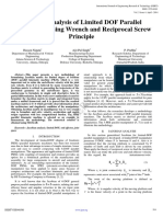Ijert Ijert: Jacobian Analysis of Limited DOF Parallel Manipulator Using Wrench and Reciprocal Screw Principle