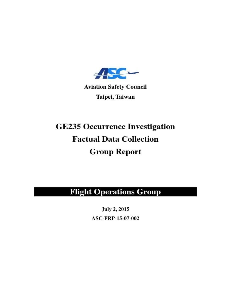 GE235 Flight Operations Investigation Report | PDF | Flight Recorder ...