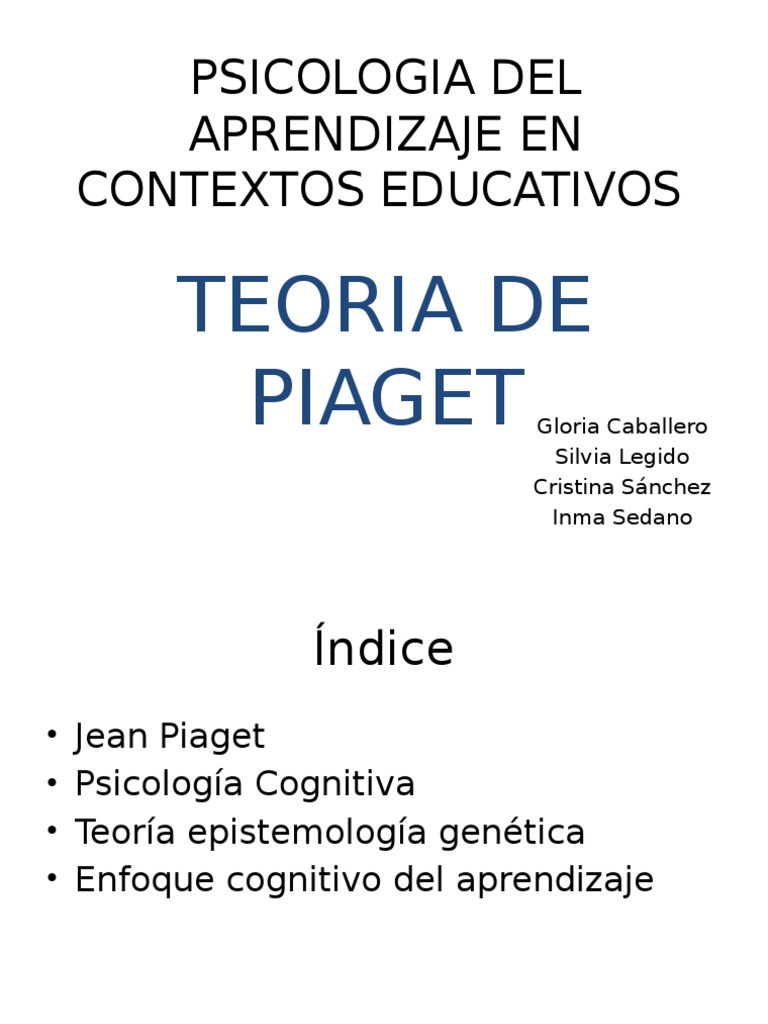 Piaget | PDF | Constructivismo (filosofía de la educación) | Mente