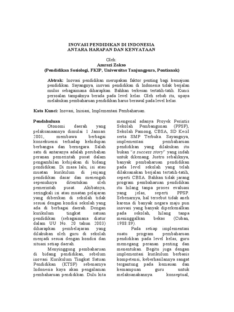 Jurnal Tentang Pendidikan