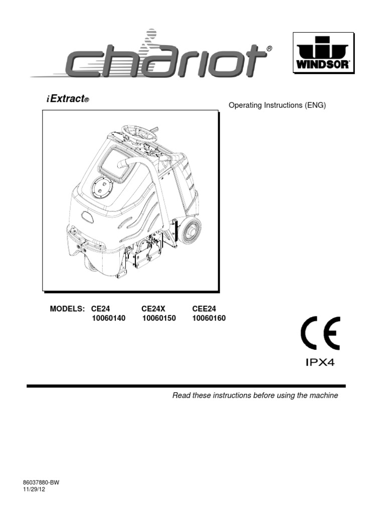 Windsor Chariot Iextract Parts List | Battery (Electricity) | Vacuum